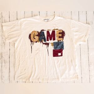 Evolution Game Embroidered Tee Shirt Top RARE Crew Neck Graphic Size 4X Textured
